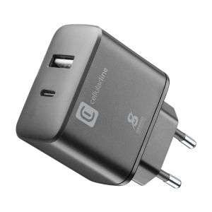 Cellular Line Charger Dual for Samsung USB-A, USB-C 25W black
